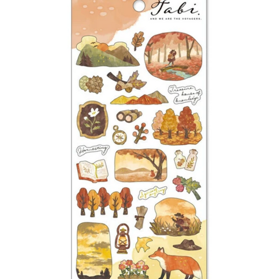 Stickers illustrés – Escales de voyage orange
