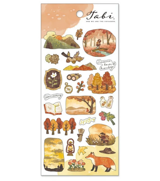 Stickers illustrés – Escales de voyage orange