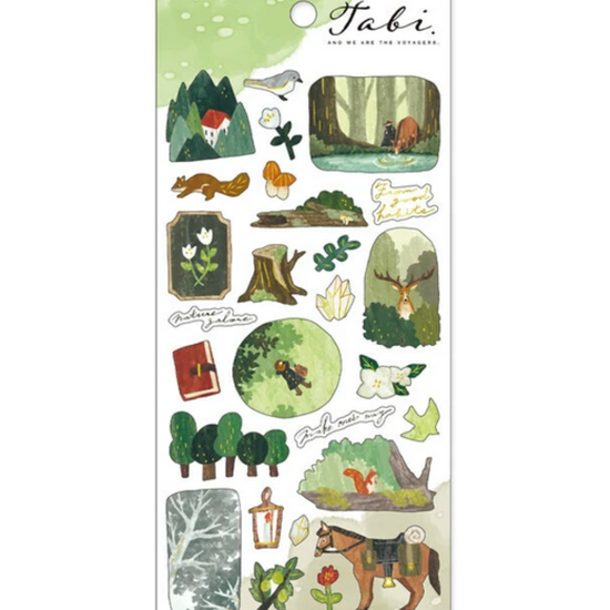 Stickers illustrés – Escales de voyage vert