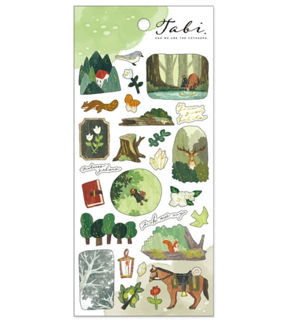 Stickers illustrés – Escales de voyage vert