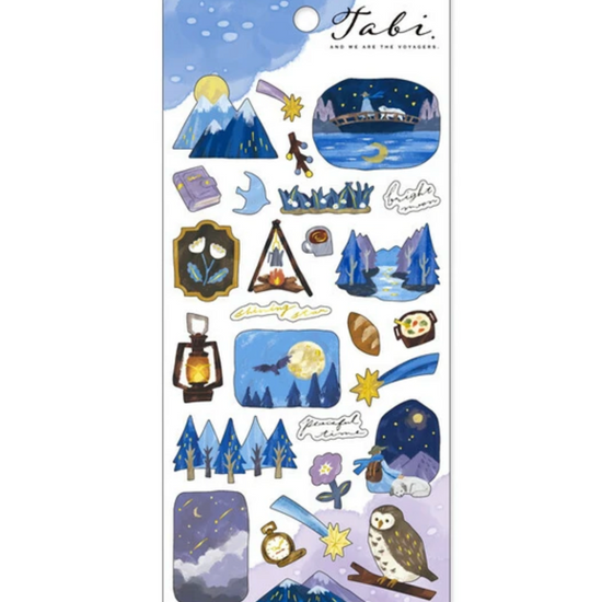 Stickers illustrés – Escales de voyage Bleu