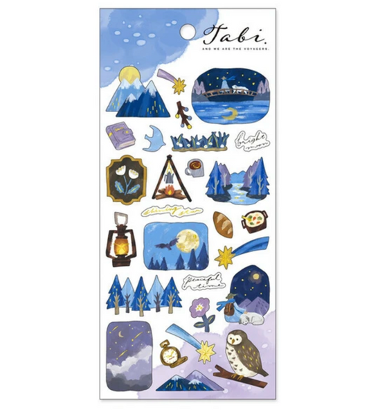 Stickers illustrés – Escales de voyage Bleu