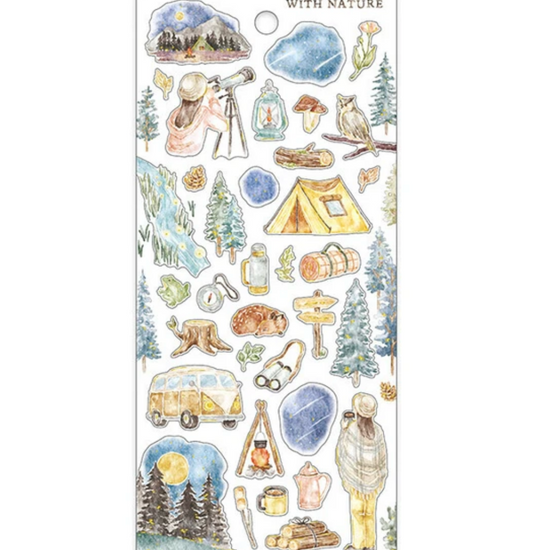 Stickers illustrés – Aquarelle Nature & Camping