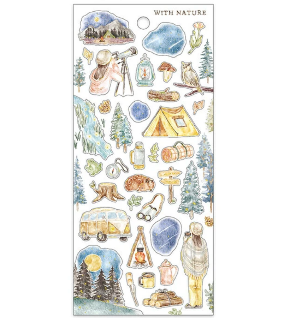 Stickers illustrés – Aquarelle Nature & Camping