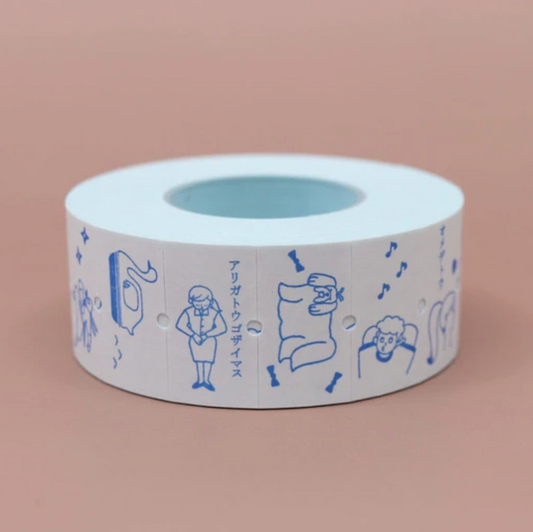 Étiquettes autocollantes en rouleau – Water Stripe × Mizushima (1000 pièces)