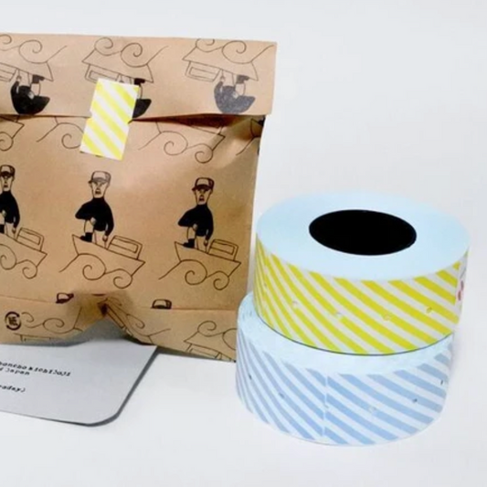 Étiquettes autocollantes en rouleau – Rayures rétro (1000 pièces)