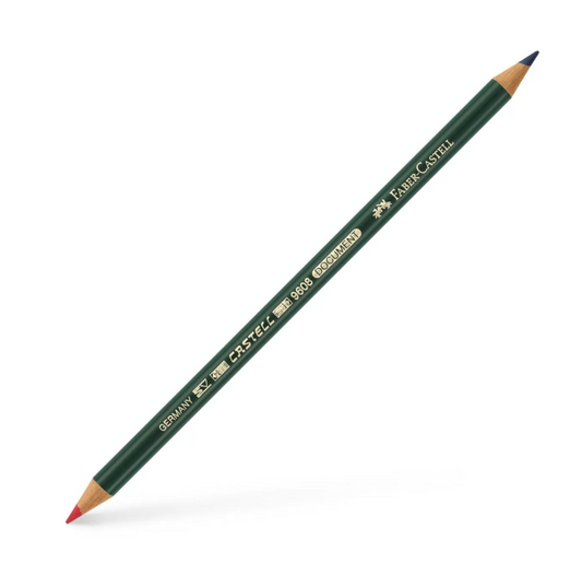 Crayon bicolore indélébile Castell Document – Rouge / Bleu – Faber-Castell