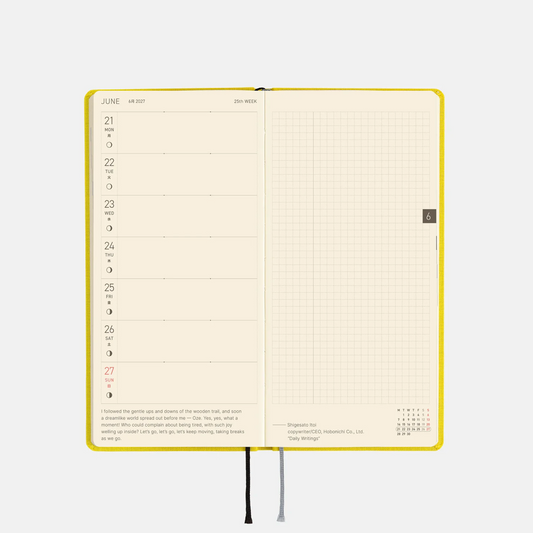 Weeks - Colors - Canaria Yellow- 2027 - Hobonichi