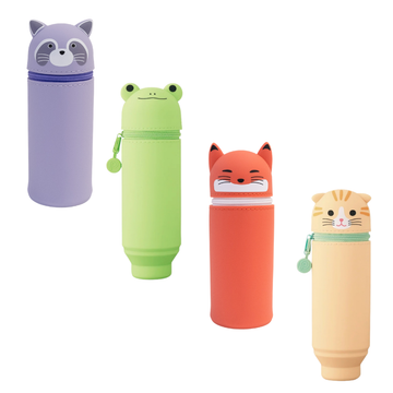 Trousse transformable en pot à crayons PuniLabo – Grenouille ou Chat Tabby | Lihit Lab