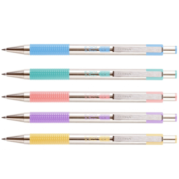 Stylo bille Zebra F-301 Pastel – Stylo bille rétractable 0,7 mm - Coloris au choix - Encre Bleue