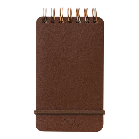 Bloc-notes Grain Paper – Cuir recyclé & papier japonais marron