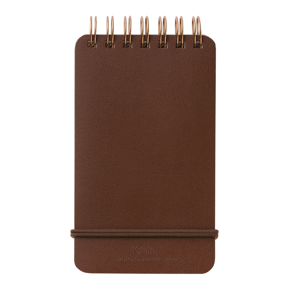 Bloc-notes Grain Paper – Cuir recyclé & papier japonais marron