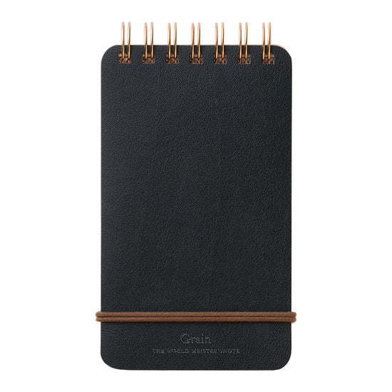 Bloc-notes Grain Paper – Cuir recyclé & papier japonais noir