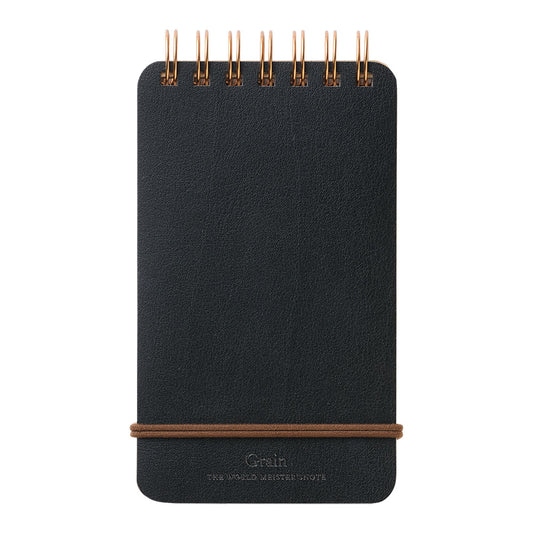 Bloc-notes Grain Paper – Cuir recyclé & papier japonais noir