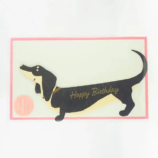 Carte Anniversaire pop-up Chien Saucisse