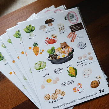Planche de stickers – Hotpot Bear | Eileen Tai