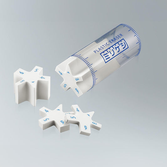 gomme-de-precision-5-tailles-design-etoile-blanc vue 2