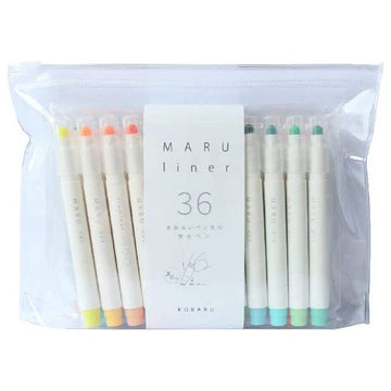 maru-dot-liner-set-de-36-feutres-a-pointes-ronde vue 1