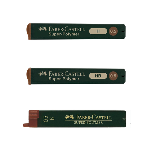 Mines Super Polymer 0,5 mm – Dureté au choix (B, HB ou H) – Faber-Castell