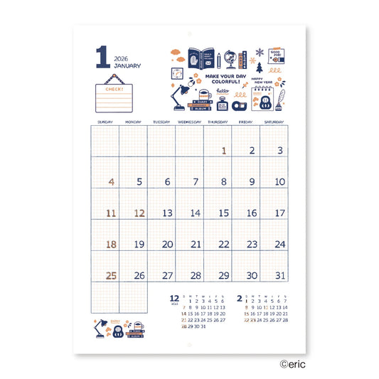 Calendrier mural 2026 – Shinnippon x Eric Small Things