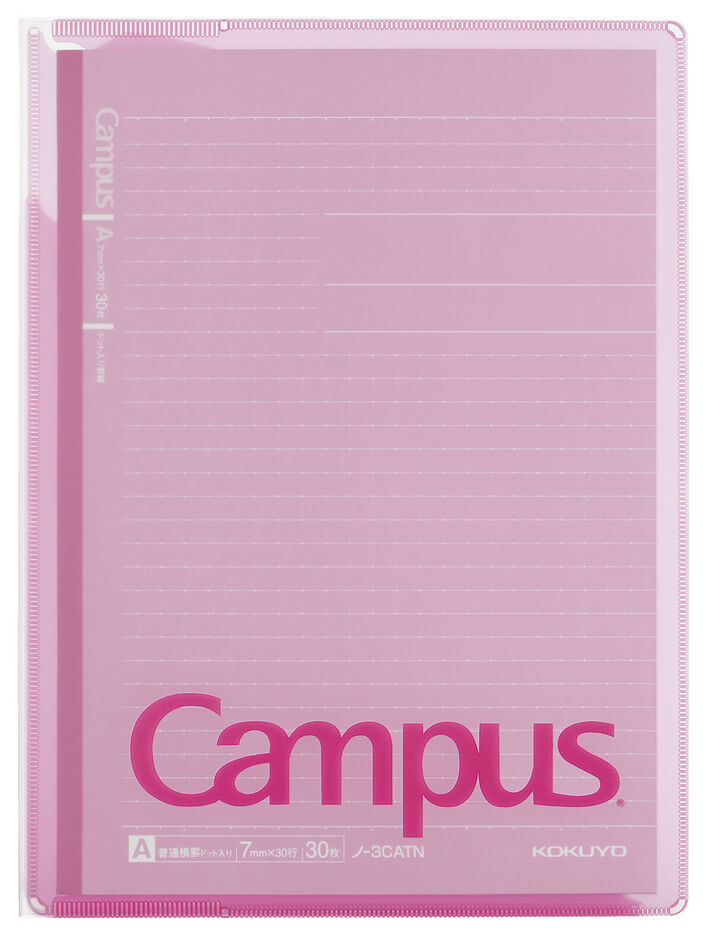 Cahier Kokuyo Campus avec pochette de rangement – B5 rose