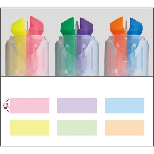 Surligneurs 2 en 1 – Kokuyo Beetle Tip (Pack de 3 – Couleurs douces) 1