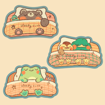 Sticker Snoozy Friends – Bloemkolie – Modèle au choix