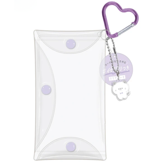 Pochette transparente longue avec mousqueton – idéale pour le junk journal