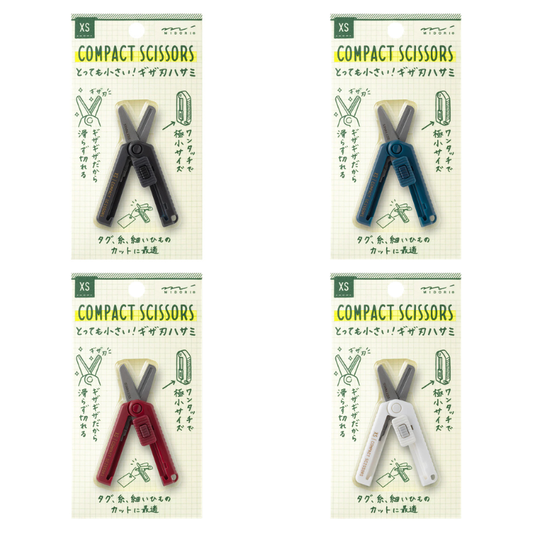XS Ciseaux compacts dentelés – Coloris au choix – Midori