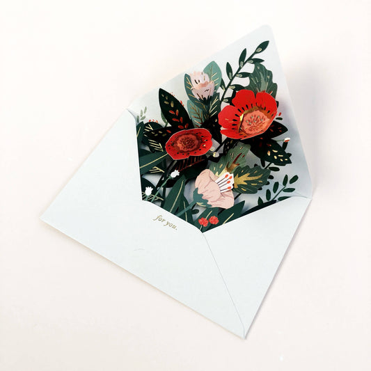 Carte pop-up – Enveloppe florale