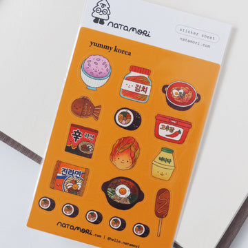 Feuille d’autocollants – Yummy Korea (Food)