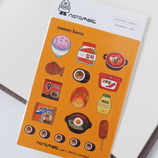 Feuille d’autocollants – Yummy Korea (Food)