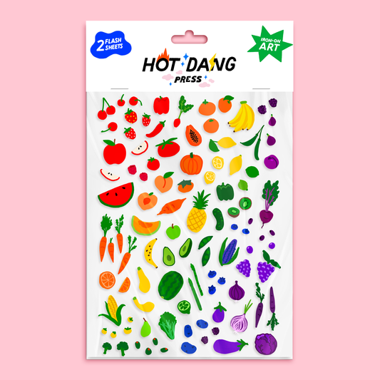 Fruits & Veggies colorés – Transferts à repasser Hot Dang Press