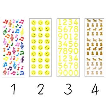 Planche de stickers Motifs et Chiffres – Couleur & style au choix | Sticker Fun