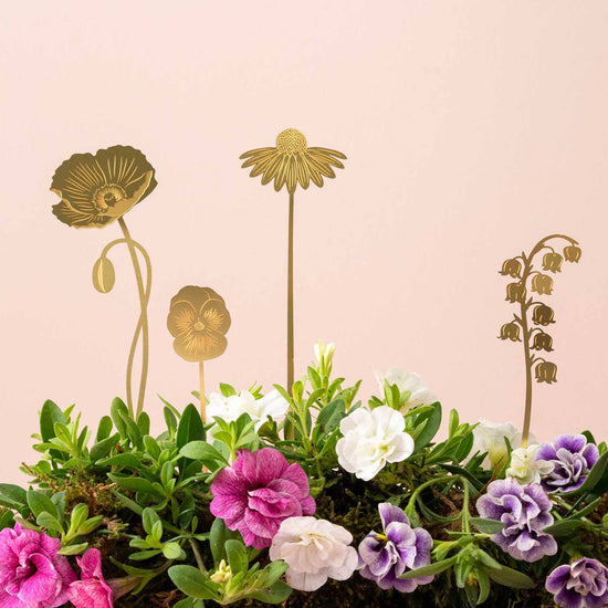 jardin-de-fleurs-en-laiton-decoration-dinterieur-doree-fleurs-en-metal vue 2
