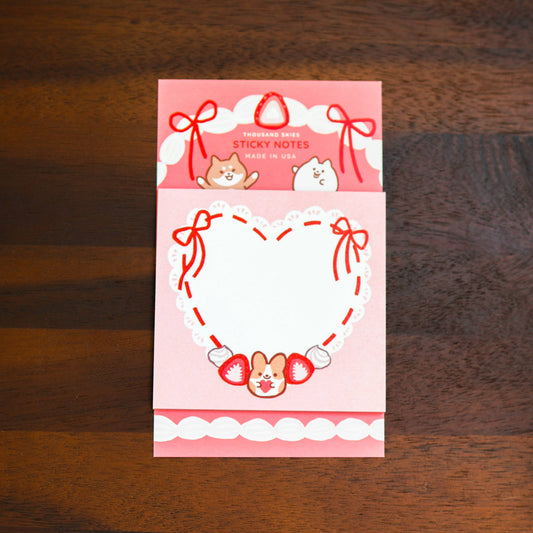 Notes adhésives Crème de fraise cœur – Thousand Skies