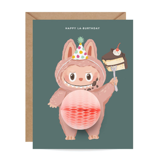 Carte de Vœux – Joyeux La-Burthday (Inspirée de Labubu)