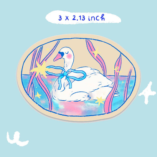 Sticker Cygne Rêveur – Bloemkolie