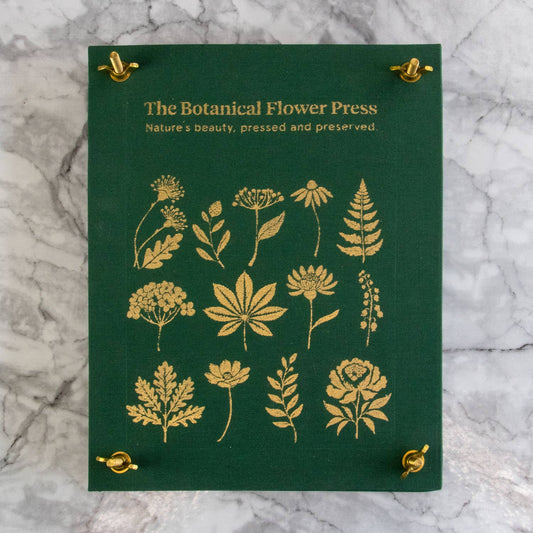 Presse à fleurs – Couverture en lin & détails dorés - Botanopia