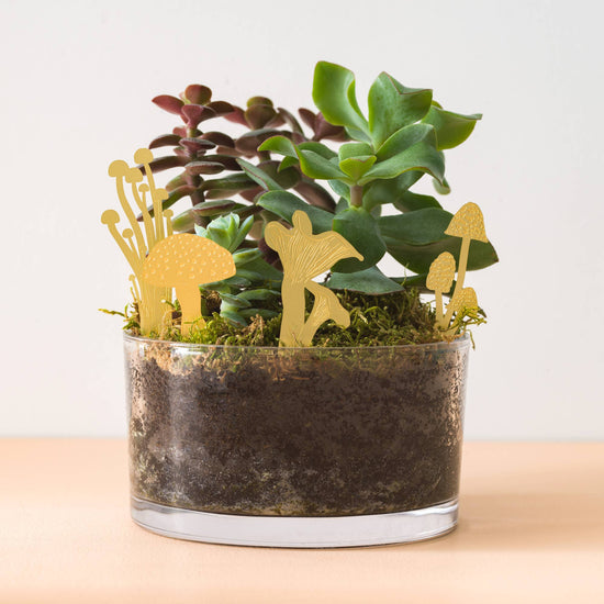 mini-champignons-en-laiton-decoration-de-pot-de-plante-et-terrarium vue 2