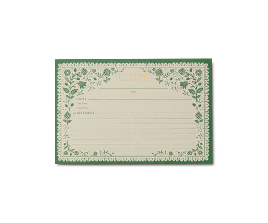 Lot de 12 fiches de recettes Artichaut – Rifle Paper Co.