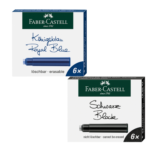 Cartouches d’encre standard – Boîte de 6 – Noir ou Bleu – Faber-Castell