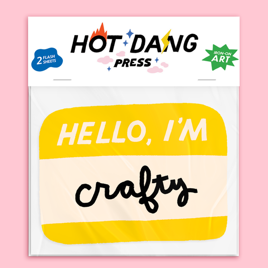 Patch Thermocollant Hot Dang Press Hello I'm crafty