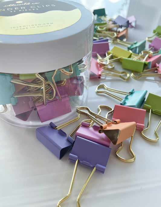 Pinces pour reliure colorés - pastel