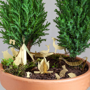 Mini Camping en laiton - Décoration pour plantes