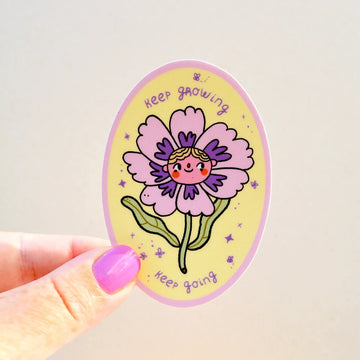 Sticker  "Keep Growing Flowergirl" - Bloemkolie
