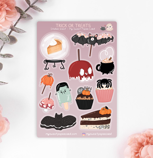 Planche de stickers « Friandises d’Halloween » – Ghosties | My Sweet Paper Card