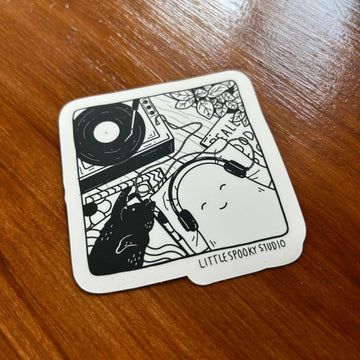 Sticker Record Day – Ghost & Cat | Little Spooky Studio