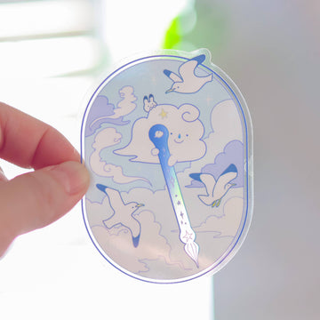 Sticker vinyle transparent « Plume en verre Sky » | Thousand Skies
