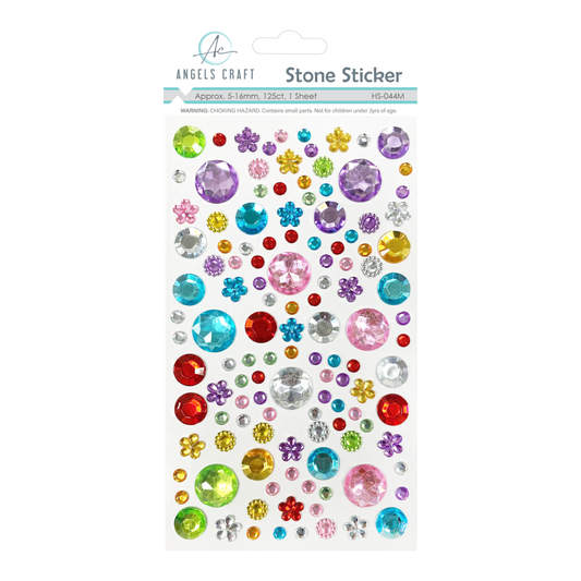 Autocollants en strass ronds & fleurs – 125 carats